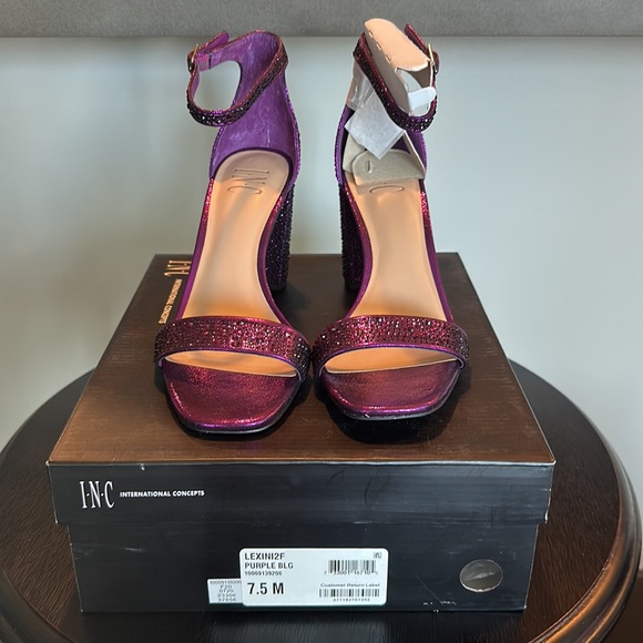 Rare! INC Lexini Two-piece Purple Crystal Sandals - Picture 8 of 9